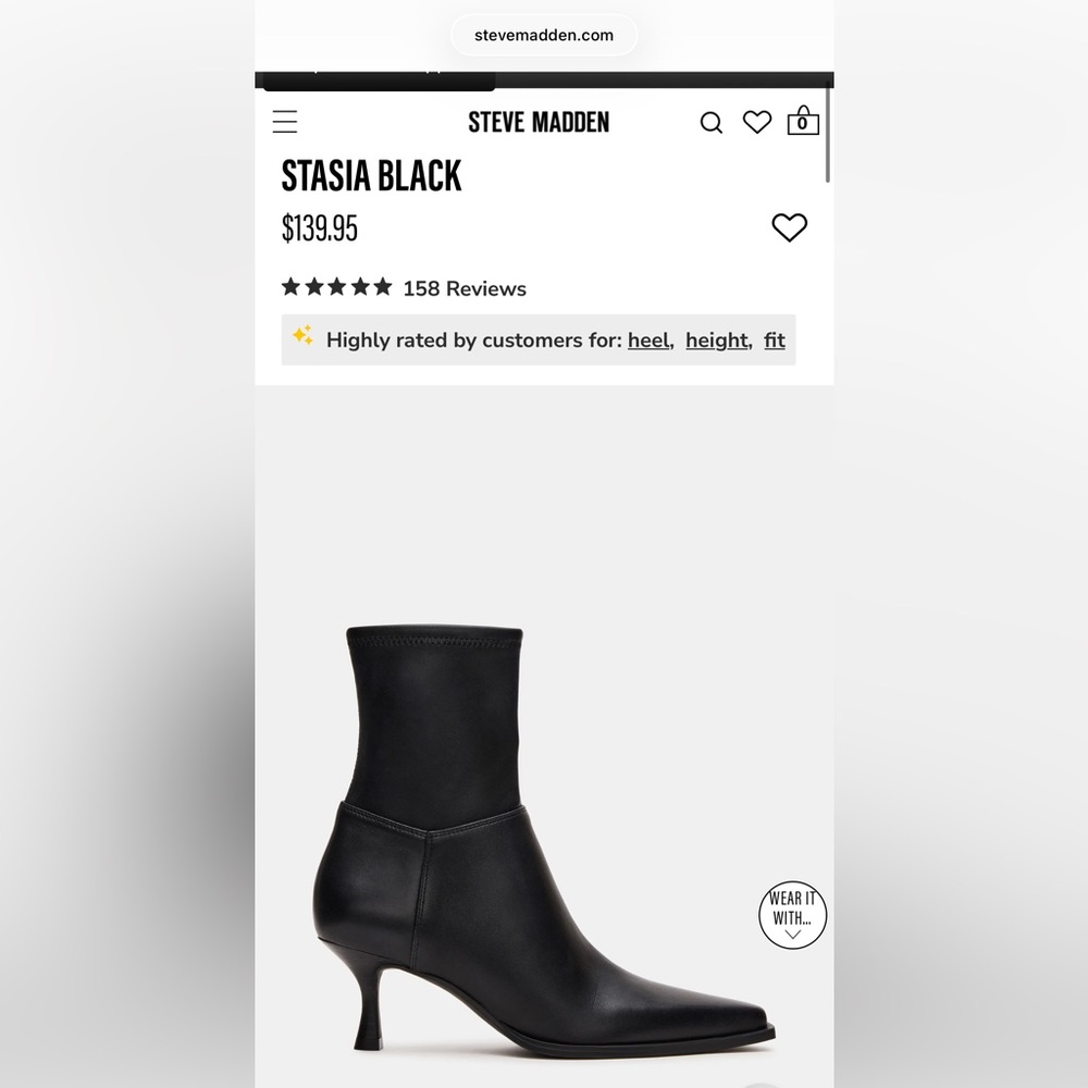 Steve Madden Stasia Black Heeled Boots